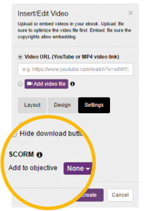 select a scorm objective kotobee