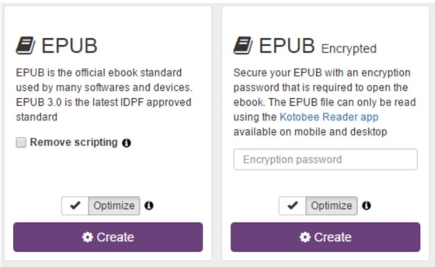 types of epub