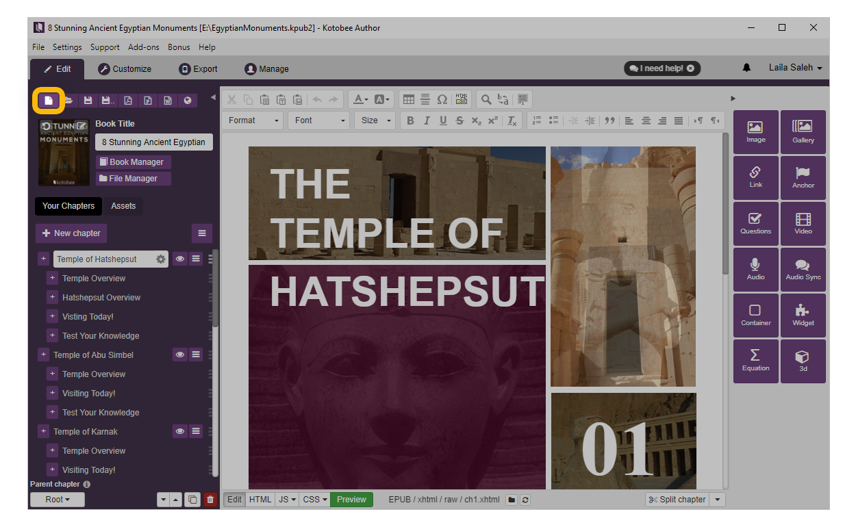 creating ebooks with Kotobee