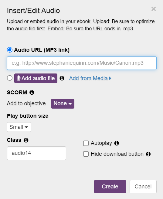 adding audio files to ebooks in Kotobee authors