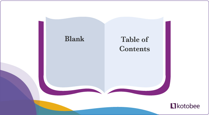 table of content placement in the front matter of a book