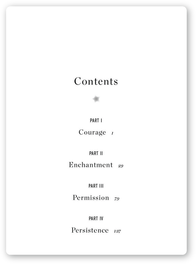 table of contents example