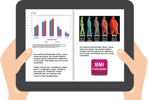 A BMI calculator book widget.