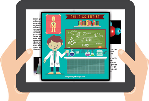 An interactive science experiment book widget.