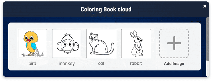 A screenshot of the Coloring Book mini-app.